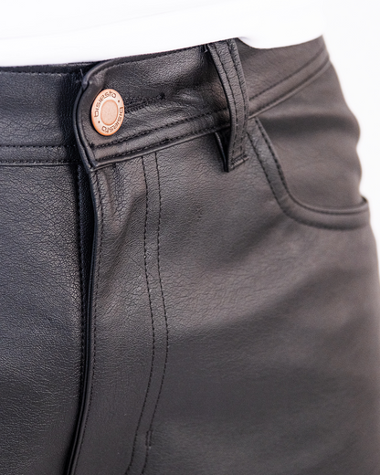 JORTS BAGGY LEATHER NEGRO